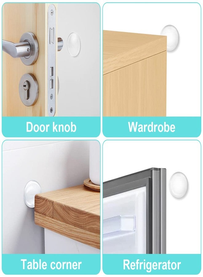 Vicloon Door Stopper - 6 Pcs Silicone Clear Round Wall Protector, Self Adhesive Bumpers for Doors, Handles, Walls, Refrigerator - Image 4